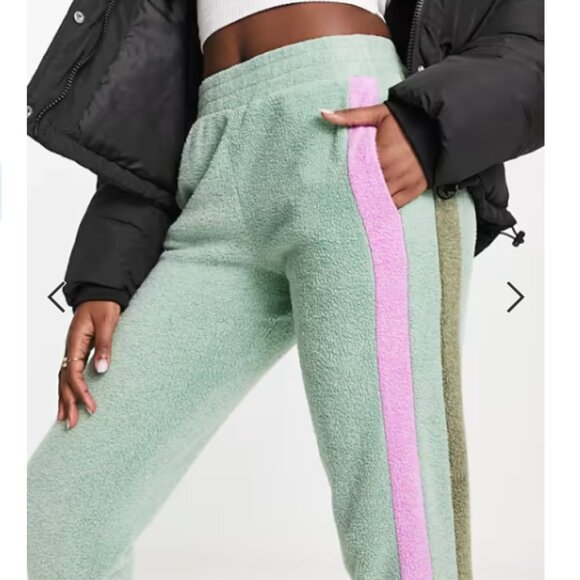 NEW Free People Women's Blue Monday Fleece Jogger Pants Valley Girl Green 128J - Picture 8 of 12